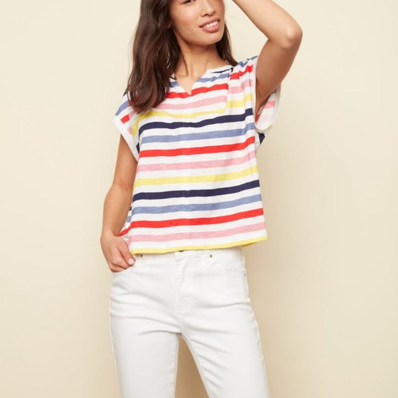 CHARLIE B Tops - Charlie B Cotton Striped T-shirt Size Large